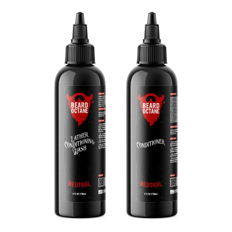 Travel Beard Wash Kit - Travel Sized Beard Wash & Conditioner (Neutral)